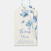 Custom Dusty Blue Wildflower Bedankt Vrijgezellenf Cadeaulabel (Voorkant)
