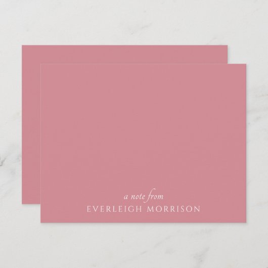 Custom Dusty Pink Flat Note Kaart Notitiekaartje (Voorkant / Achterkant)