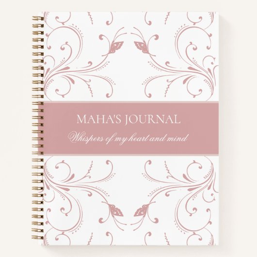 Custom Dusty Rose Botanical Butterfly Journal  (Devant)