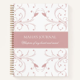 Custom Dusty Rose Botanical Butterfly Journal  Notitieboek