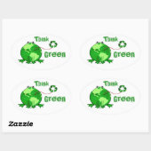 Custom Earth Day / Think Green Frog Stickers (Vel)