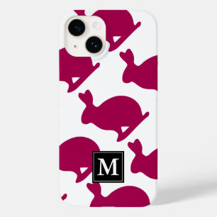 Custom Easter Bunny Rabbit Silhouette Monogram iPC Case-Mate iPhone 14 Hoesje
