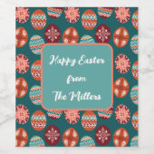 Custom Easter Egg Wine Label Wijn Etiket (Enkel label)