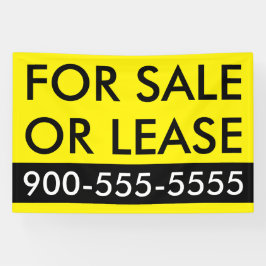 Custom Eenvoudig Te Koop of Lease Zwart Geel Spandoek