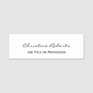 Custom Eenvoudige Elegante Witte Zakelijke Medewer Naamplaatje