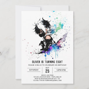 Custom Eenvoudige Ninja Boy Digitale Verjaardag Kaart