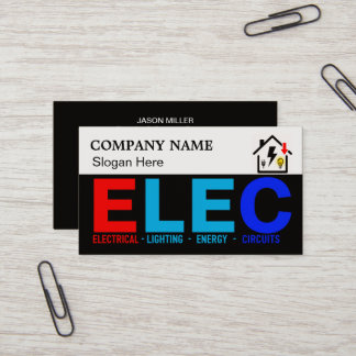 Custom Electrician Business Card with Company Logo Visitekaartje