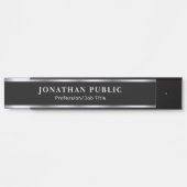 Custom Elegant Black And Silver Template Home Deurbordje (Voorkant)