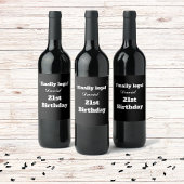 Custom Elegant Black eindelijk legaal 21e verjaard Wijn Etiket