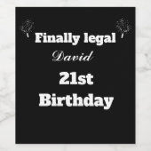 Custom Elegant Black eindelijk legaal 21e verjaard Wijn Etiket (Enkel label)