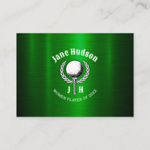 Custom Elegant Dames Golf Monogram Ontwerp Visitekaartje