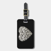 Custom Elegant Designer Heart Bagagelabel (Voorkant verticaal)