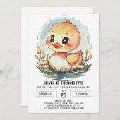 Custom Elegant Duck Verjaardag Kaart (Voorkant / Achterkant)