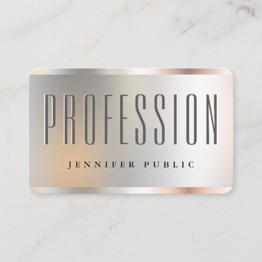 Custom Elegant Faux Silver Sjabloon Oceanië Visitekaartje (Voorkant)