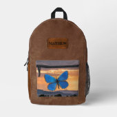 Custom Elegant gemengd bruin leer met zonsondergan Bedrukte Rugzak (Voorkant)