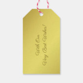 Custom Elegant Gold met onze allerbeste wensen Cadeaulabel (Achterkant)
