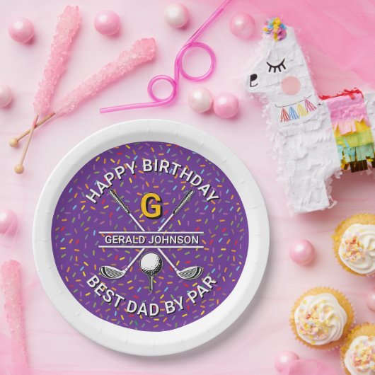 Custom Elegant Golf Party Design Papieren Bordje (Feest)