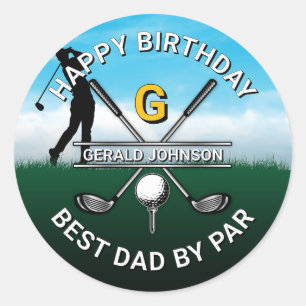 Custom Elegant Golf Party Design Ronde Sticker