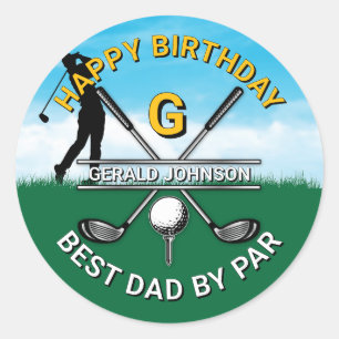 Custom Elegant Golf Party Design Ronde Sticker