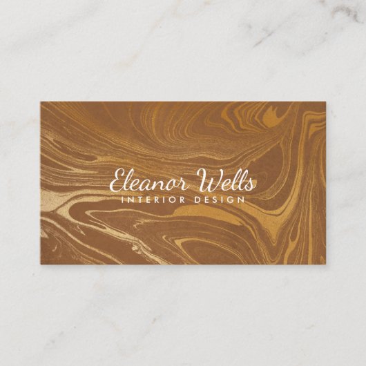 Custom Elegant Goud Marmer Creatieve Professional Visitekaartje (Voorkant)