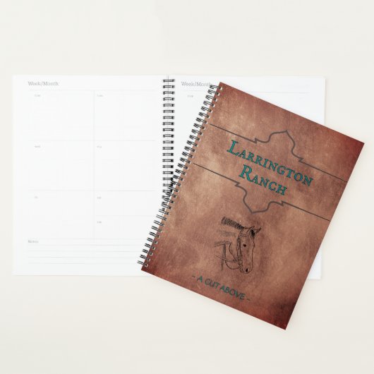 Custom Elegant Horse Ranch Business Planner (Devant avec enveloppe)
