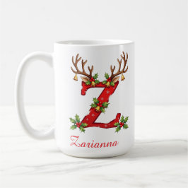 Custom elegant initial Z merry Christmas  Koffiemok