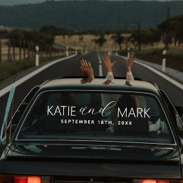 Custom Elegant Just Married Car Wedding Banner  Raamsticker