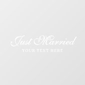 Custom Elegant Just Married Car Wedding Banner  Raamsticker (Vel)