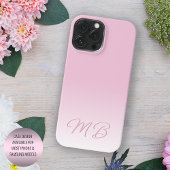 Custom Elegant Licht Katoen Snoep Roze Monogram Case-Mate iPhone Case
