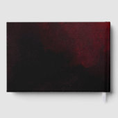 Custom Elegant Luxe Goud Rood Zwart Bruiloft Gastenboek (Achterkant)