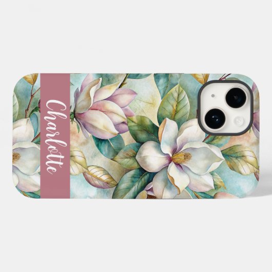 Custom Elegant Magnolias Case-Mate iPhone Case (Achterkant (horizontaal))