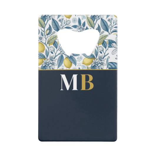Custom Elegant Mediterranean Lemon Botanical Navy (Devant)