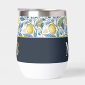 Custom Elegant Mediterranean Lemon Botanical Navy (Droite)