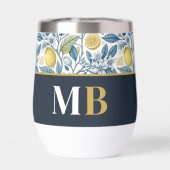 Custom Elegant Mediterranean Lemon Botanical Navy (Arrière)