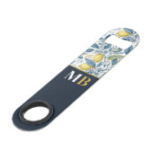 Custom Elegant Mediterranean Lemon Botanical Navy (Devant angulaire)
