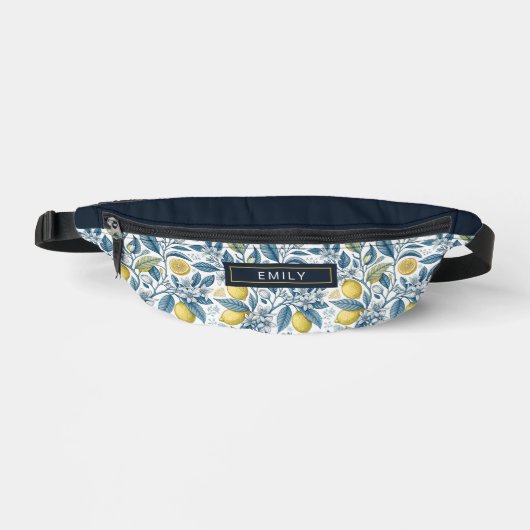 Custom Elegant Mediterranean Lemon Botanical Navy (Recto)