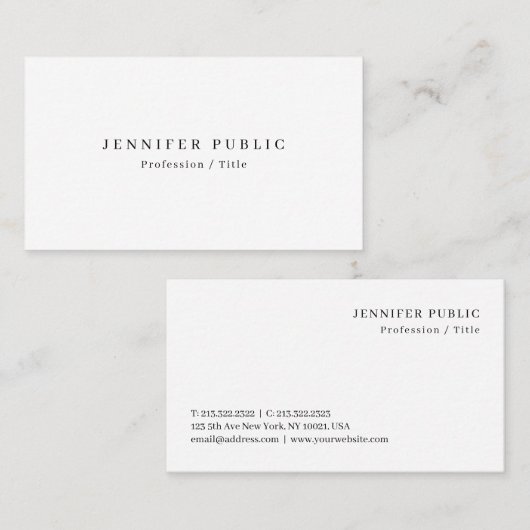 Custom Elegant Modern Eenvoudig Ontwerp Sjabloon S Visitekaartje (Voorkant / Achterkant)