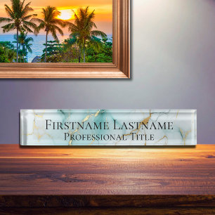 Custom Elegant Modern Marmer Acryl Naambordje