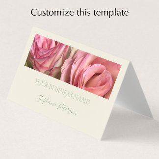 Custom Elegant Modern Sage Green Photo Template  Visitekaartjes
