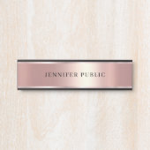 Custom Elegant Modern Template Luxury Rose Gold Deurbordje (Voorkant)