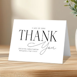 Custom Elegant Moderne Graduation Merci Cartes