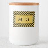 Custom Elegant Monogram Voedselcontainer Etiket (Voorkant)