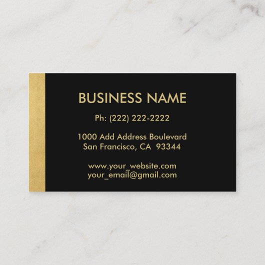 Custom Elegant Monogrammed Goud Zwart Initiaal 'E' Visitekaartje (Achterkant)