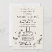 Custom Elegant Princess Cake 3e Invitation d'anniv (Devant)