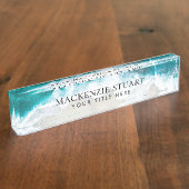 Custom Elegant Professioneel Modern Strand Naambordje (Zijkant)