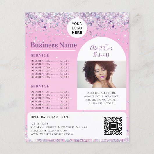 Custom Elegant Promotionele Estheticus Roze Flyer (Voorkant)