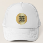 Custom Elegant Scan Me QR Code Sjabloon Goud Wit Trucker Pet (Voorkant)