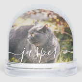 Custom Elegant Script Modern 2 Photo Pet Cat (Arrière)
