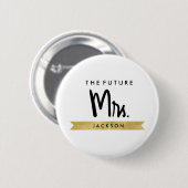 Custom Elegant The Future Mrs. Ronde Button 5,7 Cm (Voorkant /achterkant)