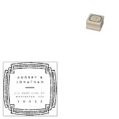 Custom Elegant Vierkant Lijst Bruiloft Retouradres Rubberstempel (Gestempeld)